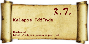 Kalapos Tünde névjegykártya