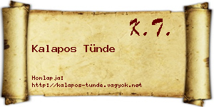 Kalapos Tünde névjegykártya